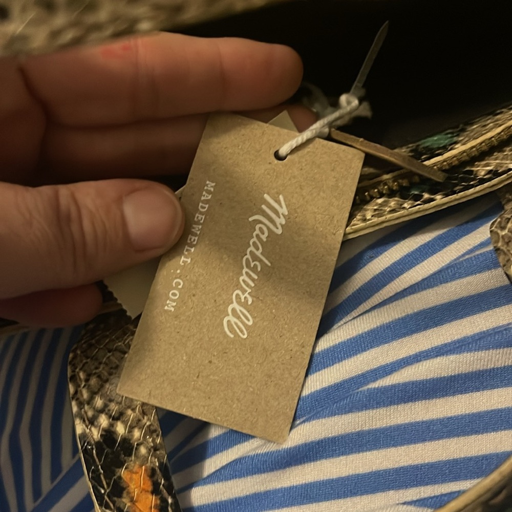 Madewell NWT❗️The Zip-Top Small Transport Crossbody: Snake Embossed - Picture 4 of 10